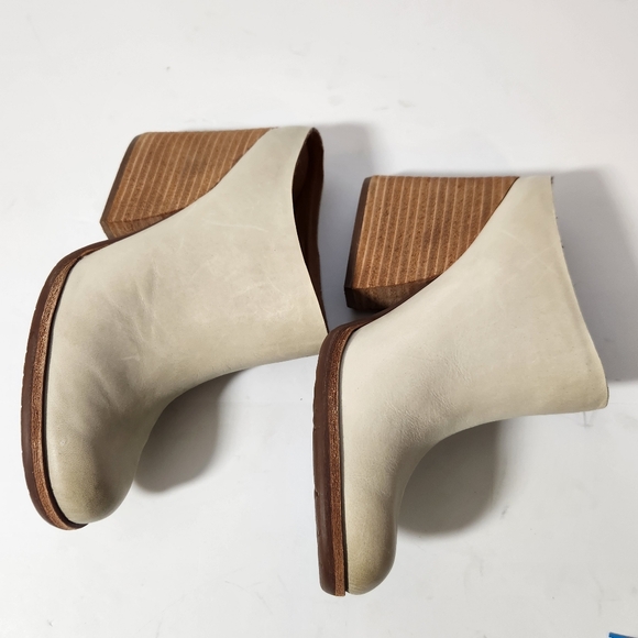 kork-Ease womens sz 7.5 nude tan challis leather slip on block heeled mules $165 - Picture 8 of 8